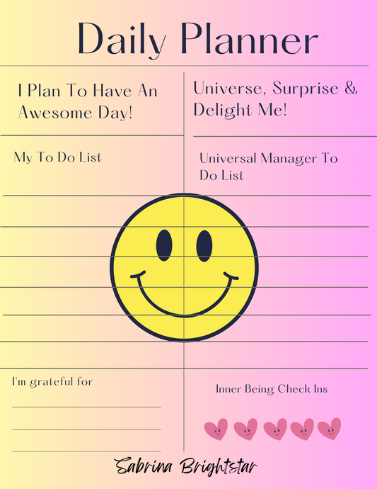 Law Of Attraction Daily Planner - FREEBIE - Re - Fillable Download
