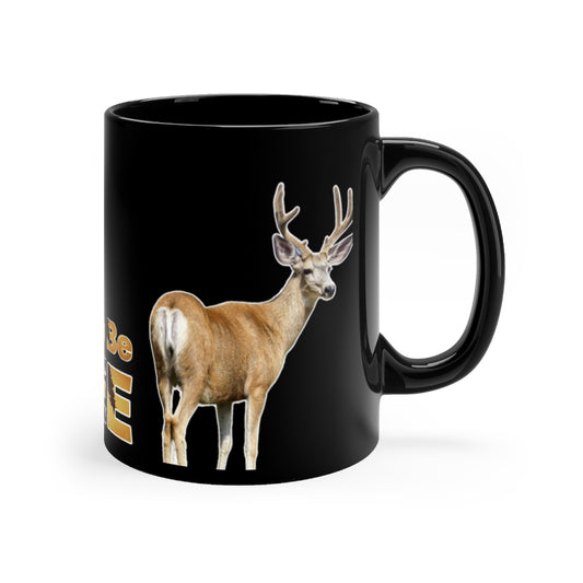 Eagle and Buck Deer - Black mug 11oz