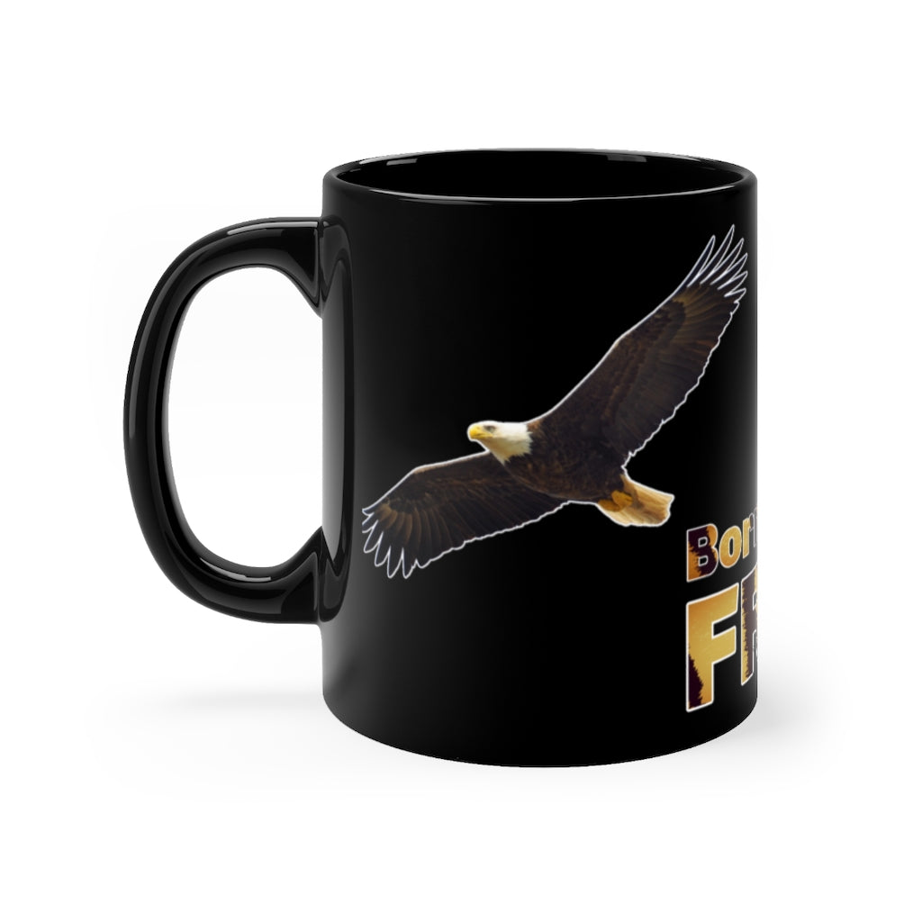 Eagle and Buck Deer - Black mug 11oz