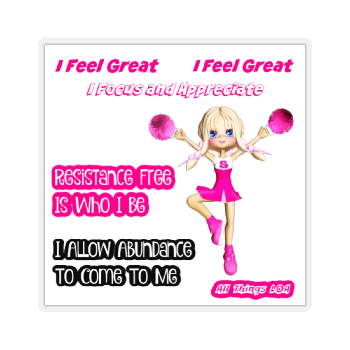 Law of Attraction Cheer Sticker