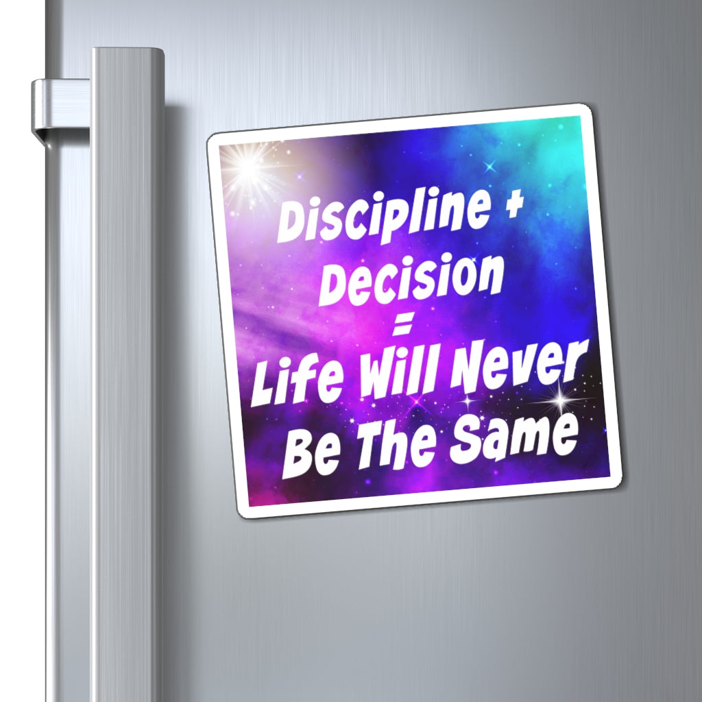 Discipline + Decision = Life Will Never Be The Same. Tony Robbins Quote - Magnets