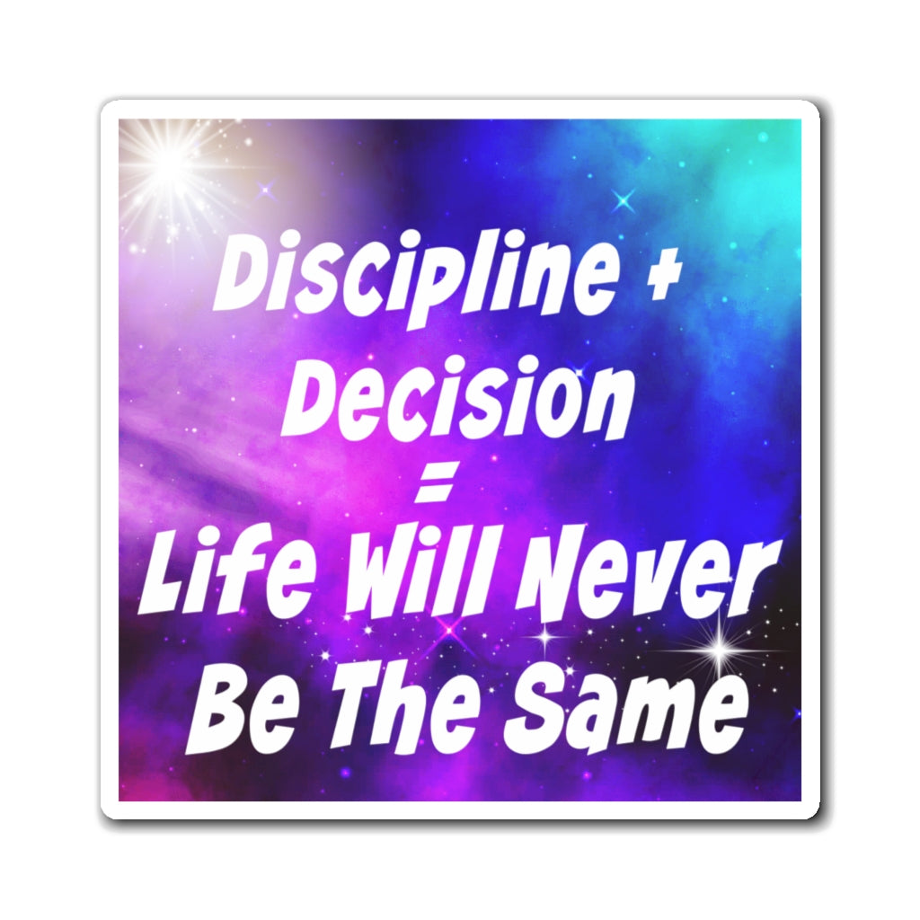 Discipline + Decision = Life Will Never Be The Same. Tony Robbins Quote - Magnets