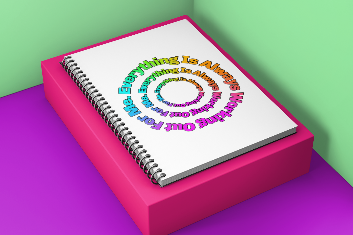 Everything Is Always Working Out For Me. Law Of Attraction Quote From Abraham Hicks. Spiral Notebook - Ruled Line